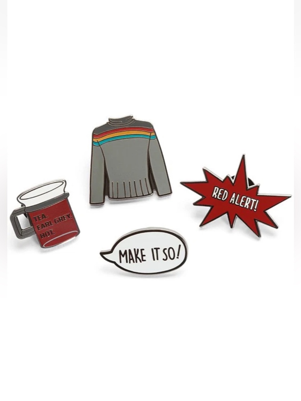 2016 Star Trek TNG Set of 4 Pins by Her Universe & CBS Studios